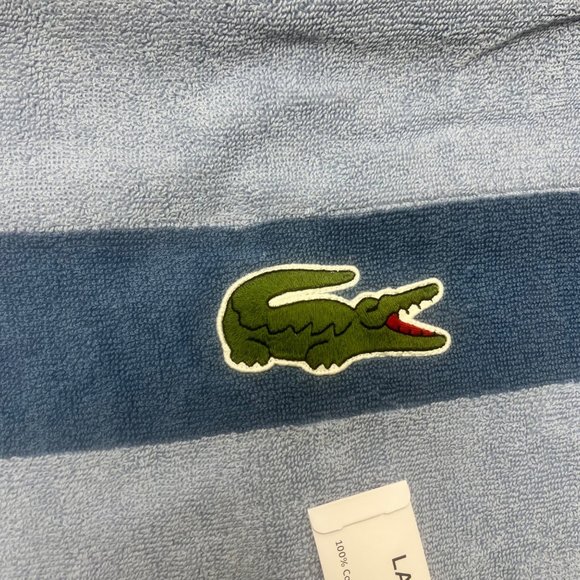 Lacoste Bath Towel 30" x 52" Match Cotton Colorblocked Blue Pool Beach New - Picture 2 of 7